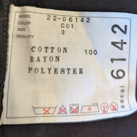 sacai 22-06142 T-shirt cotton Black- leopard Mix Media Blouse Top Size 3 EUC - Picture 6 of 8